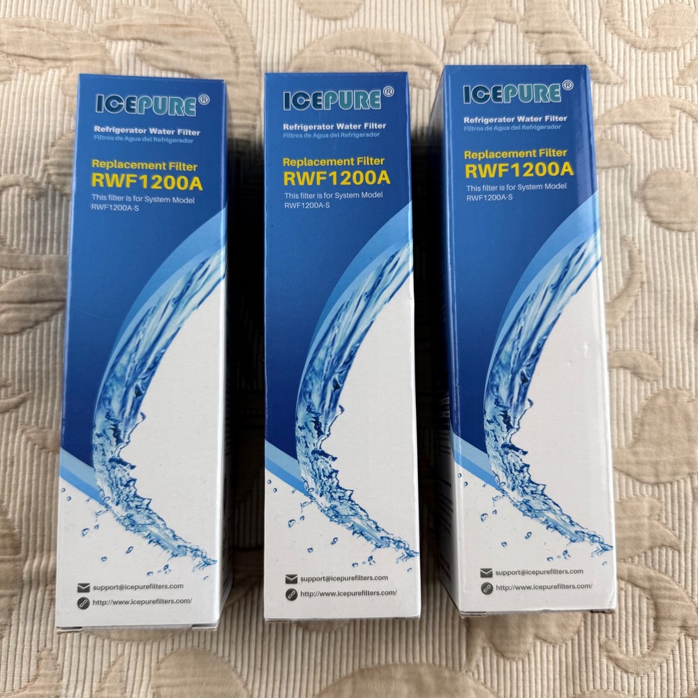 ICEPURE RWF1200A Refrigerator Water Filter Replacement 3 Pack NSF 42 Certified
